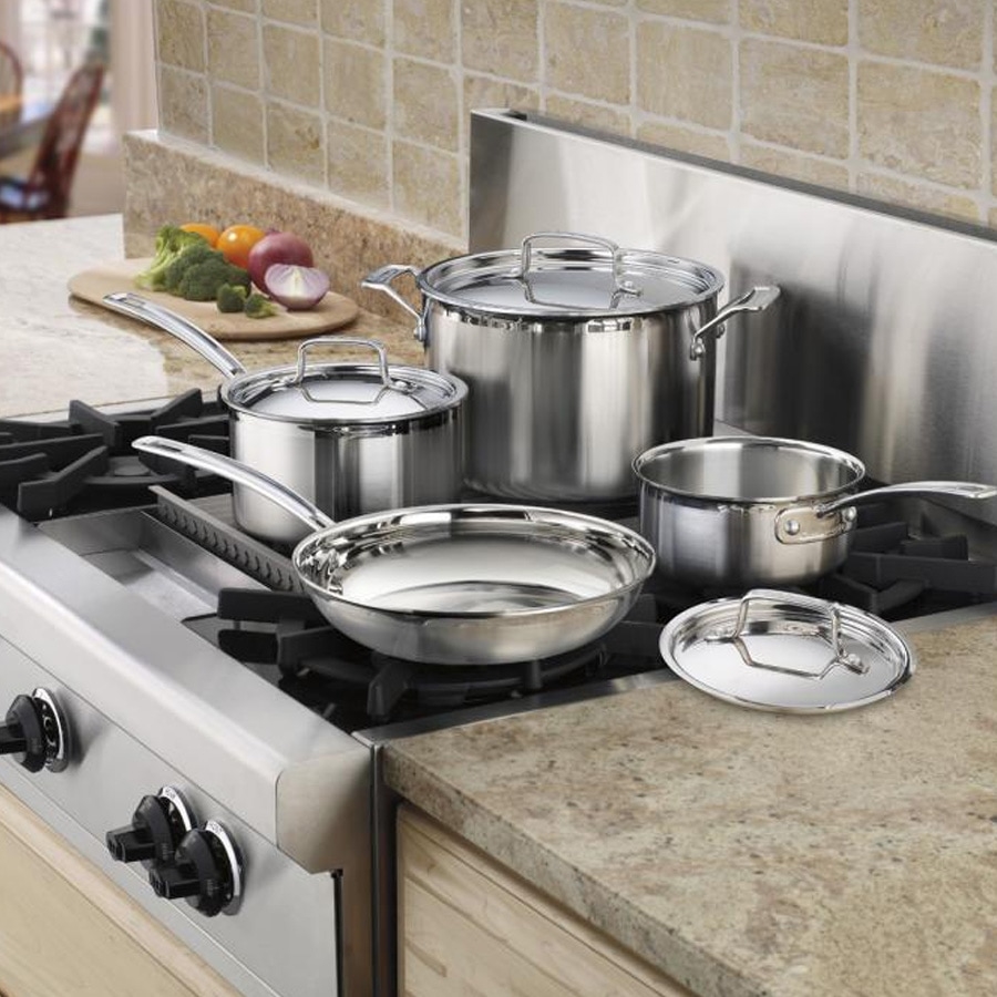 7-Piece MultiClad Pro Tri-Ply Stainless Cookware Set (MCP-7NP1)