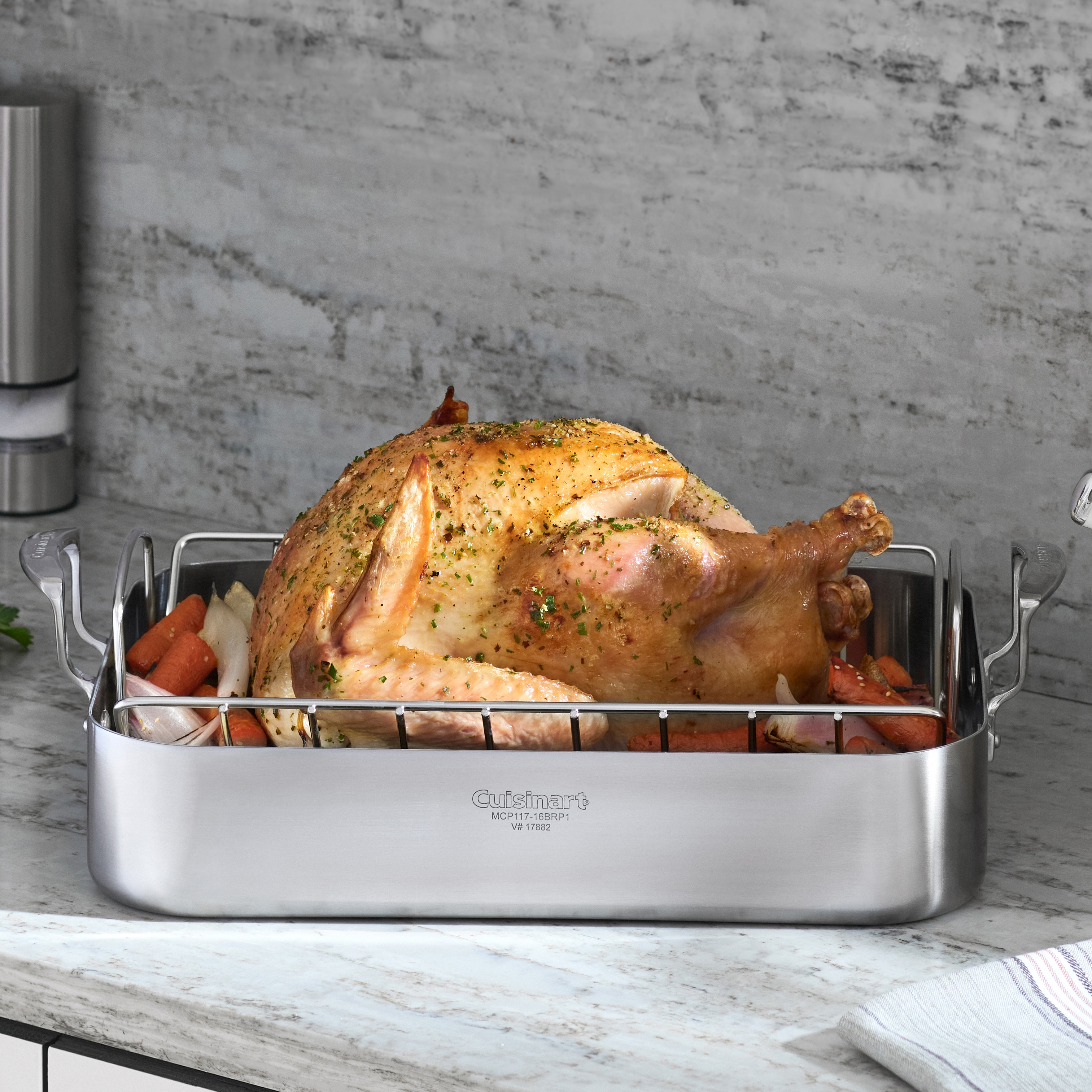 Multiclad Pro Triple Ply Stainless Cookware 16" Roasting Pan with Rack