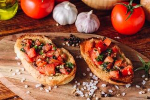Grilled Bruschetta with Basil and Provolone