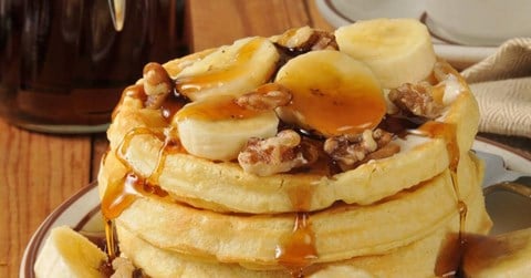 Banana Walnut Waffles