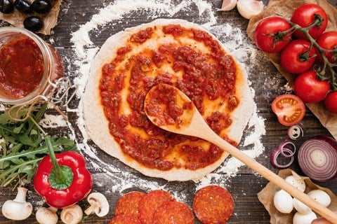 Simple Pizza and Tomato Sauce