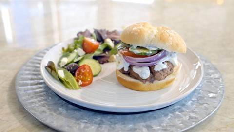 Mediterranean Lamb Tzatziki Burger