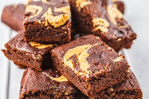 Peanut Butter Marbled Rich and Chewy Brownies