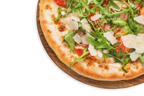 White Pizza with Prosciutto, Arugula and Tomatoes