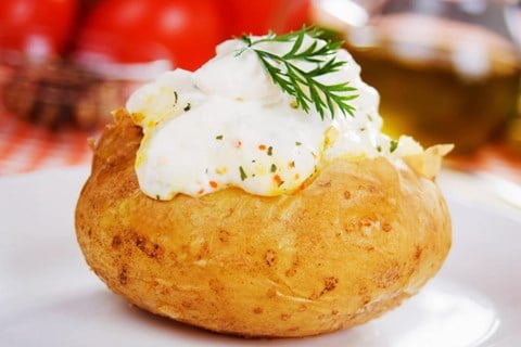 Goat Cheese and Green Onion Twice Baked Potatoes