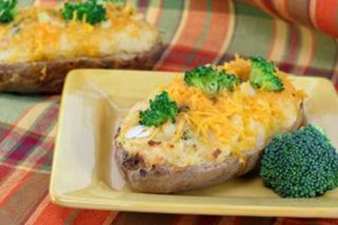 Broccoli & Cheddar Stuffed Potatoes