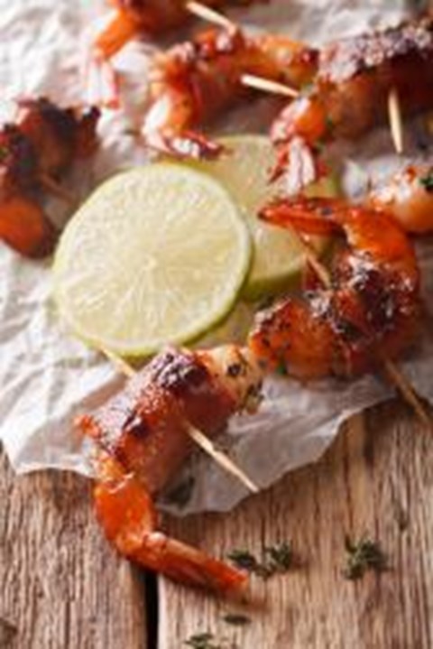 Bacon Wrapped Shrimp w/ chipotle bbq