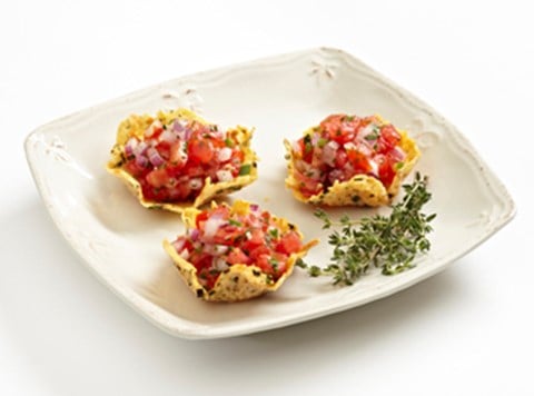 Cheese Cups with Fresh Tomato Salsa