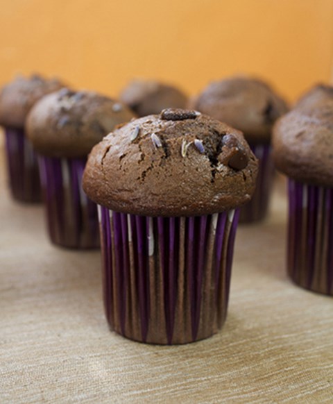Dark Chocolate Lavender Muffins