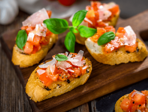 Bruschetta with Basil and Provolone - Exact Heat Toaster Oven