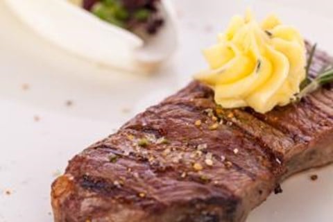 Grilled Steak with Scallion Butter