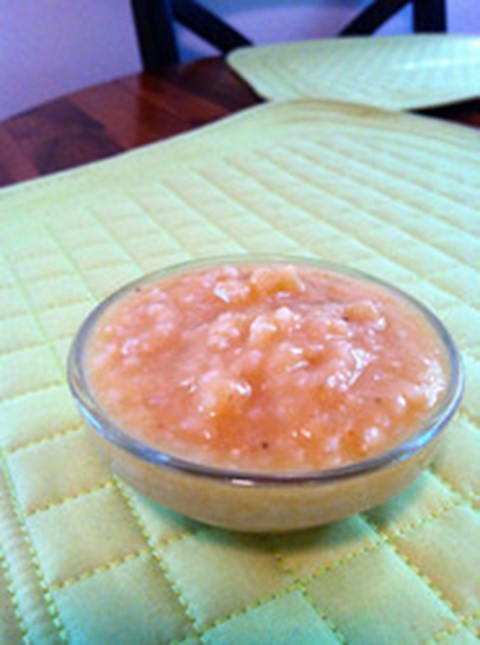 Peaches with Bananas and Rice