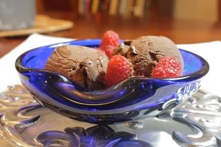 Deep Dark Chocolate Ice Cream with Raspberries Submitted by RJR
