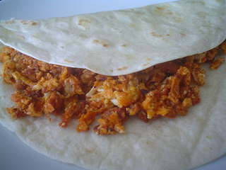 CHORIZO AND EGG BURRITO Submitted by Shrimp Ceviche