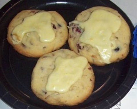 Glazed Cranberry Pecan Shortbread Cookies