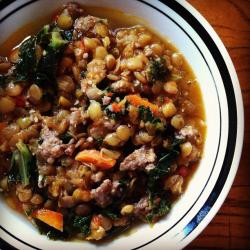 A Warm & Filling Soup Full of Flavor Submitted by Hearty Sausage & Kale Lentil Soup