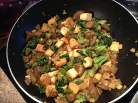 Five Spice Stir Fry with Tofu, Broccoli, and Eggplant