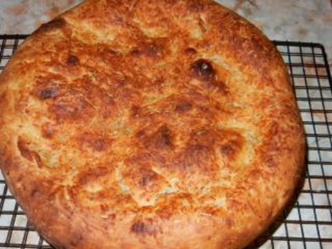 No knead garlic rosemary focaccia
