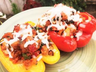 Turkey and Sweet Potato Stuffed Peppers Submitted by Creative Cook in the Kitchen