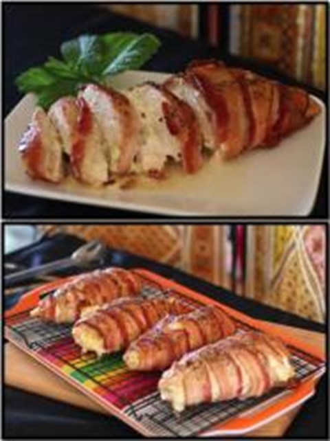 Grilled Cheese Stuffed Bacon Wrapped Chicken Breast