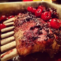 Roasted Rack of Lamb with Cherry Glaze Submitted by Ellen Laurell: 