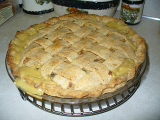 This is a really good pot pie.  A lattice top makes it a fancy dinner! Submitted by Kathleen Duncan