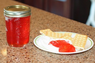 Hot Pepper Jelly served with cream cheese and crackers. Submitted by Hot Pepper Jelly
