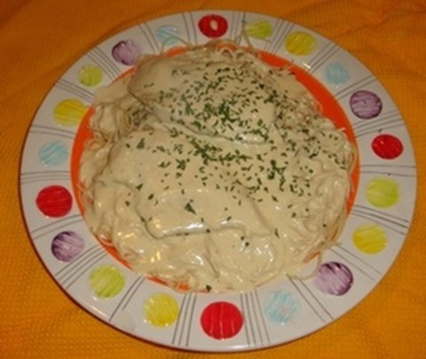 Creamy Chicken breasts with Angel Hair
