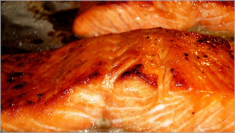 Salmon with Waffle Glaze