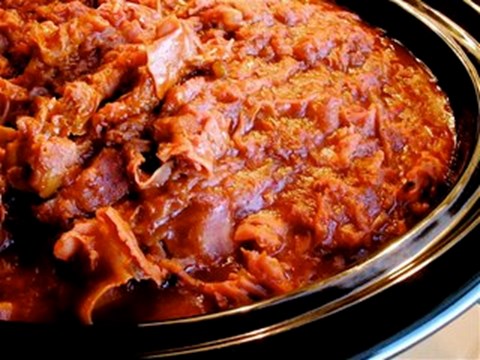 Slow Cooker Shaved Ham with Chili Sauce