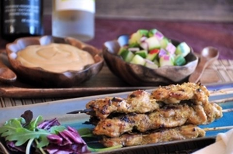 Chicken Satay With Peanut Dipping Sauce