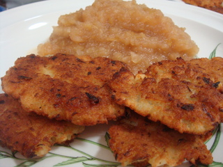 Bavarian potato pancakes and traditional warm Bavarian homemade applesauce Submitted by TheWineyTomato