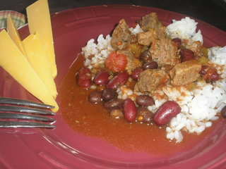 Red & Black Beans compliment tasty and tender pieces of steak on a bed of white, fluffy rice. Submitted by Nannobear