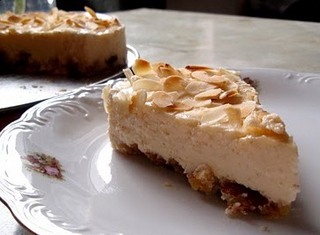 Almond cheesecake topped with sliced almonds Submitted by Ice Cream