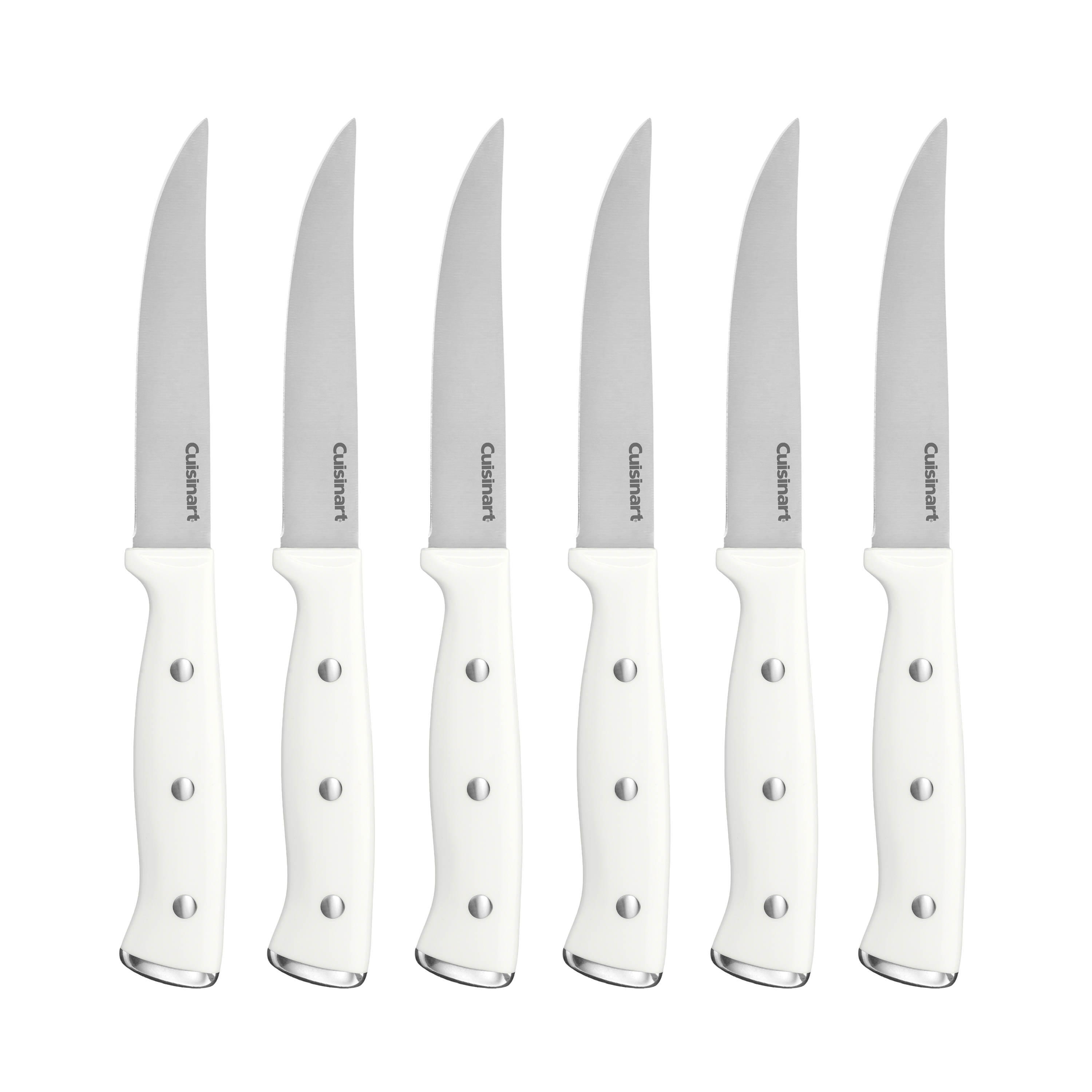 6pc White Triple Rivet Steak Knife Set - Cuisinart
