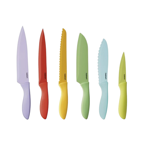 Cuisinart 12 Piece Ceramic Coated Color Knife Set with Blade Guards
