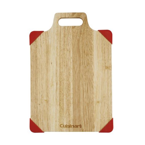 Cuisinart Rubberwood 15"x9.5" Cutting Board with Silicone Corners, One Size, Beige