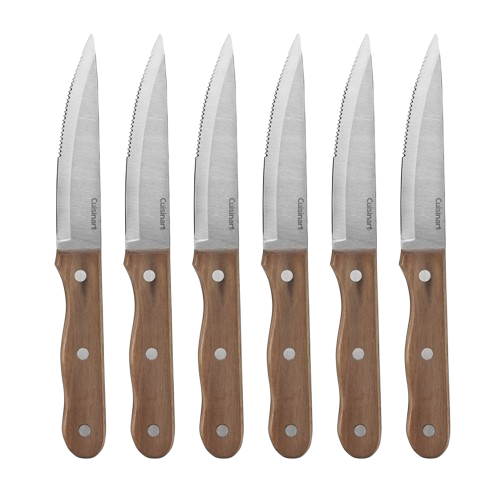 6 Piece Triple Rivet Walnut Steak Knife Set - Cuisinart