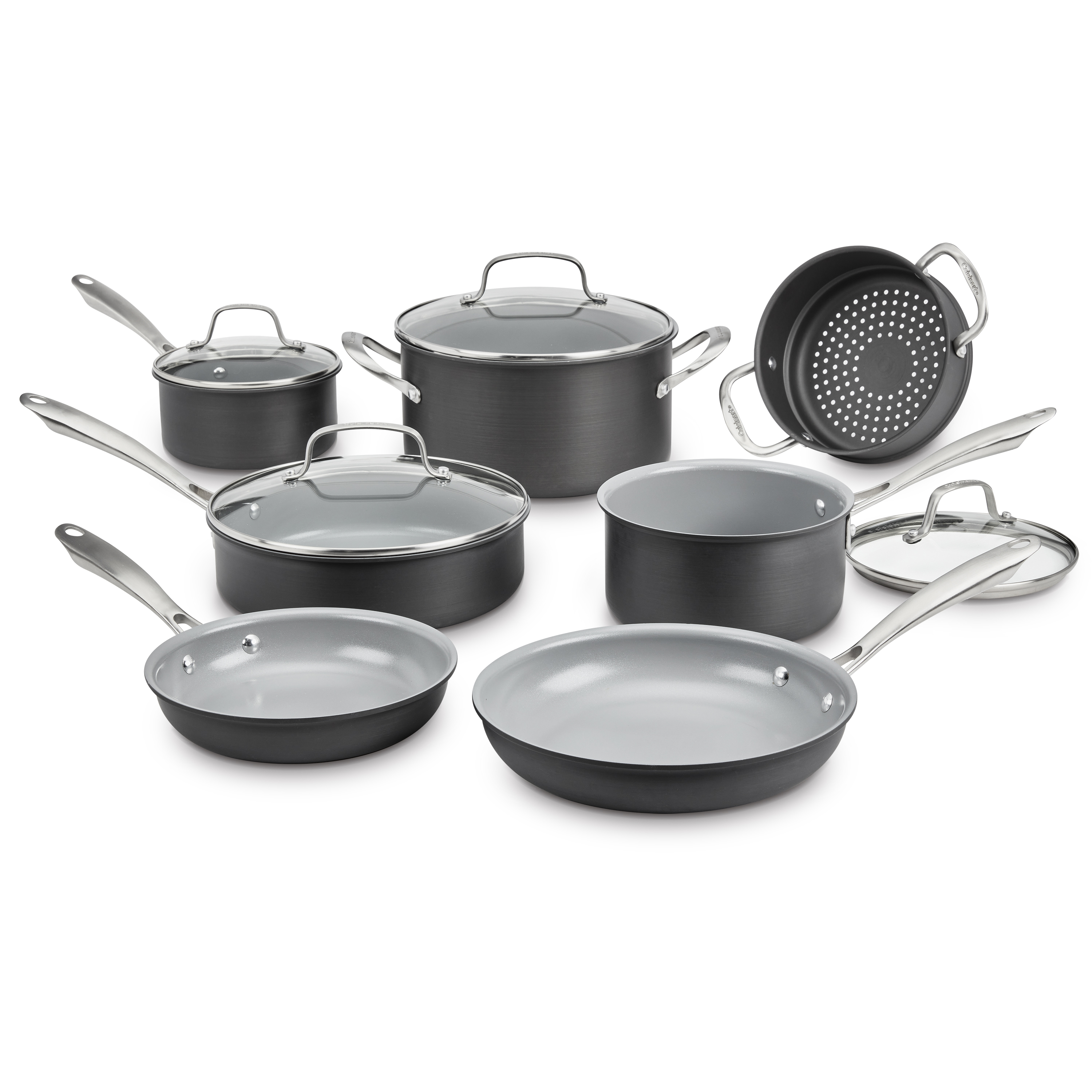 Cuisinart Greengourmet Complete Hard Anodized 11-pc. Cookware Set, One Size, Black