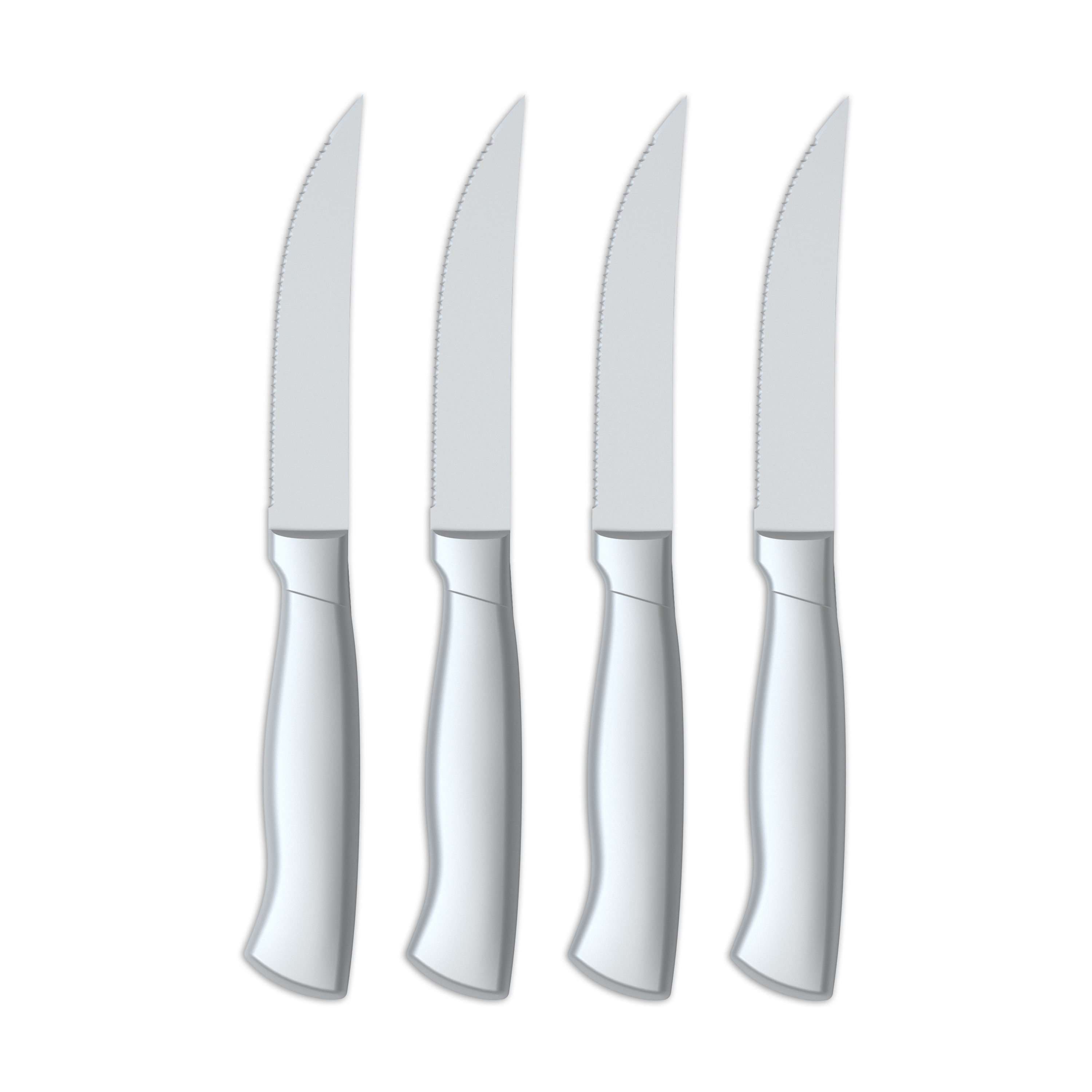 Lot De 4 Couteaux à Steak Kalmar Italie 9 Cm - Inox, Non Dentelés, état Propre