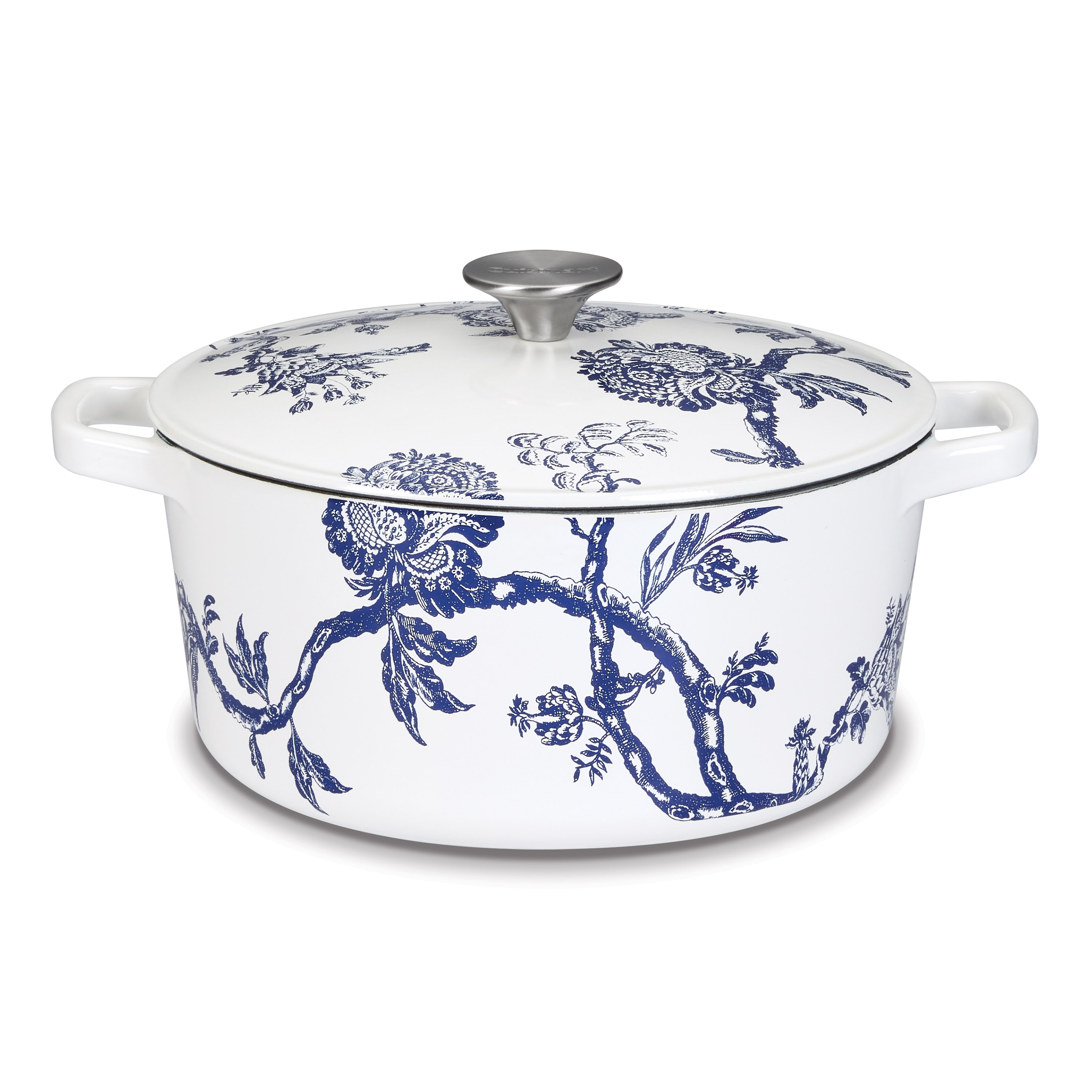 Caskata 5 Qt. Round Covered Casserole Floral Landscape