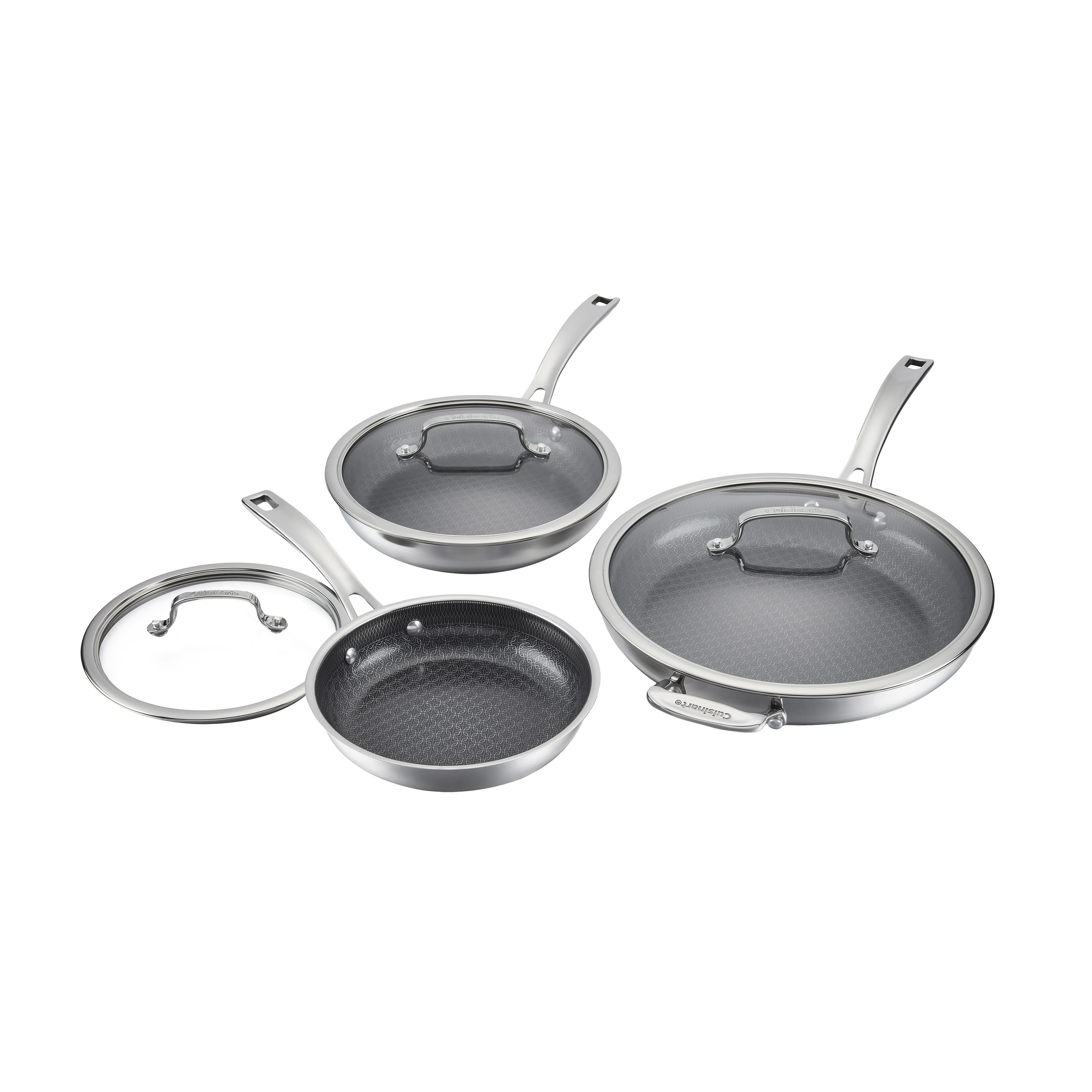 Image of FusionPlus® Hybrid 6pc Skillet Set– 8” with Lid, 10” with Lid, 12” with Lid
