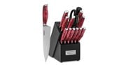 Classic Red Marble-Style 15 Piece Cutlery Block Set