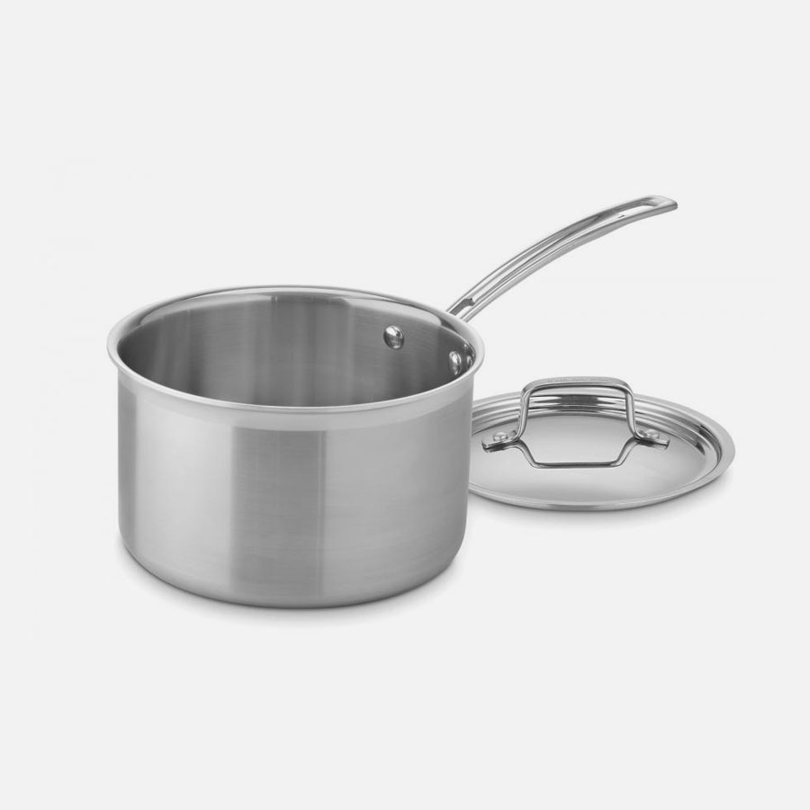 MultiClad Pro Triple Ply Stainless Cookware 4 Quart Saucepan with Cover