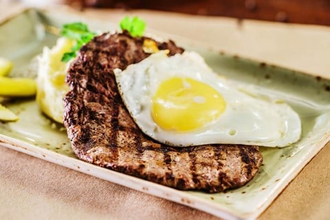 Grilled Steak and Eggs