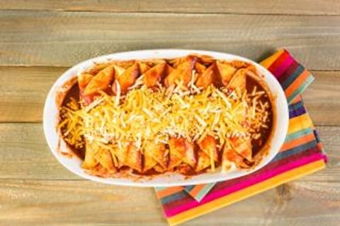 Black Bean and Sweet Potato Enchiladas  with Red Chile Sauce
