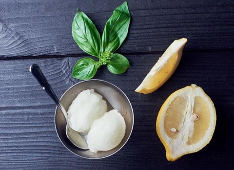 Lemon Basil Sorbet - 5 cups (ten ½-cup serving)